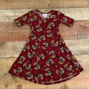 LuLaRoe Country Chicken Print Half Sleeve Dress Size 4
